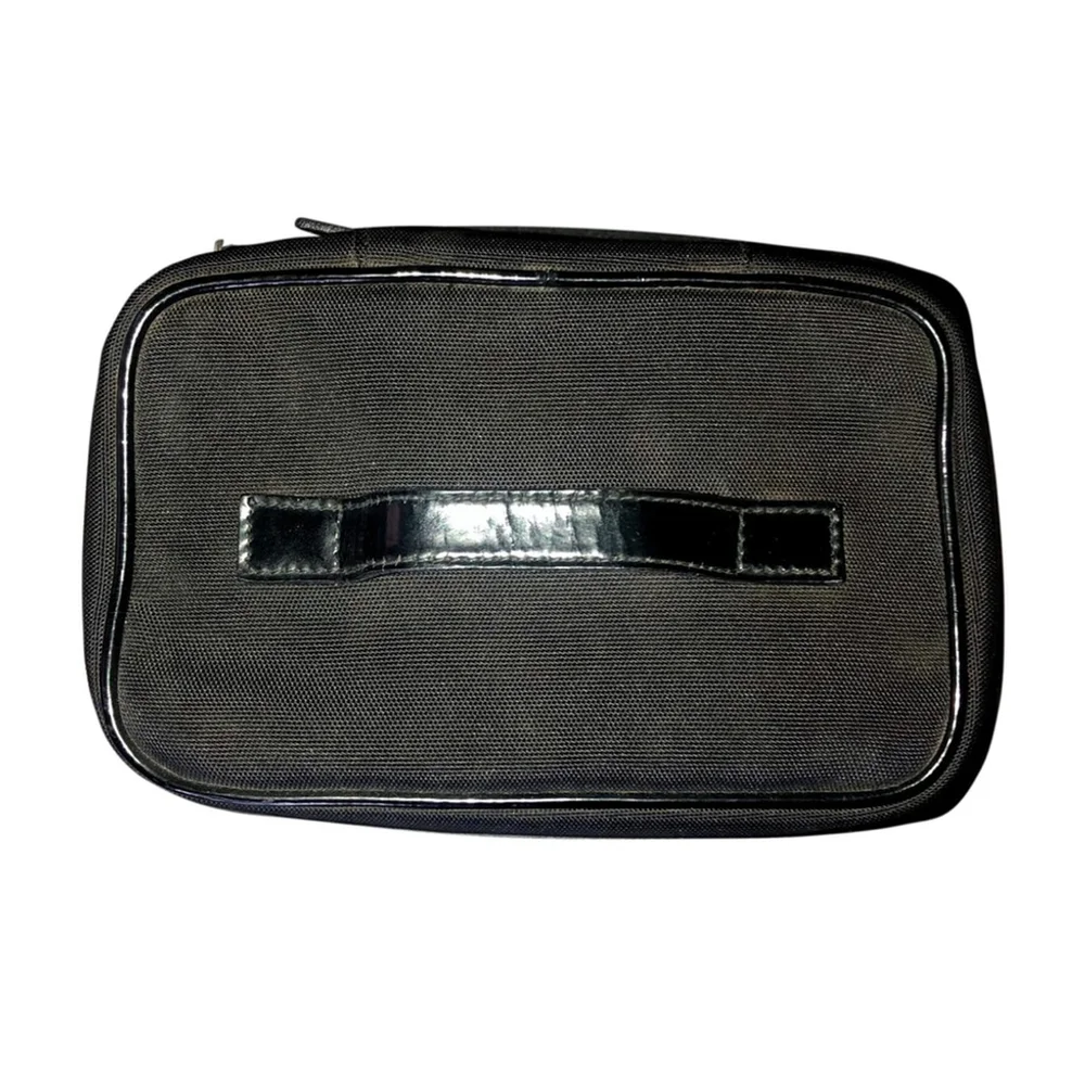Men GUCCI Black Nylon Toiletry Case Shaving Bag with Leather Top Handle NWOT - Picture 11 of 17
